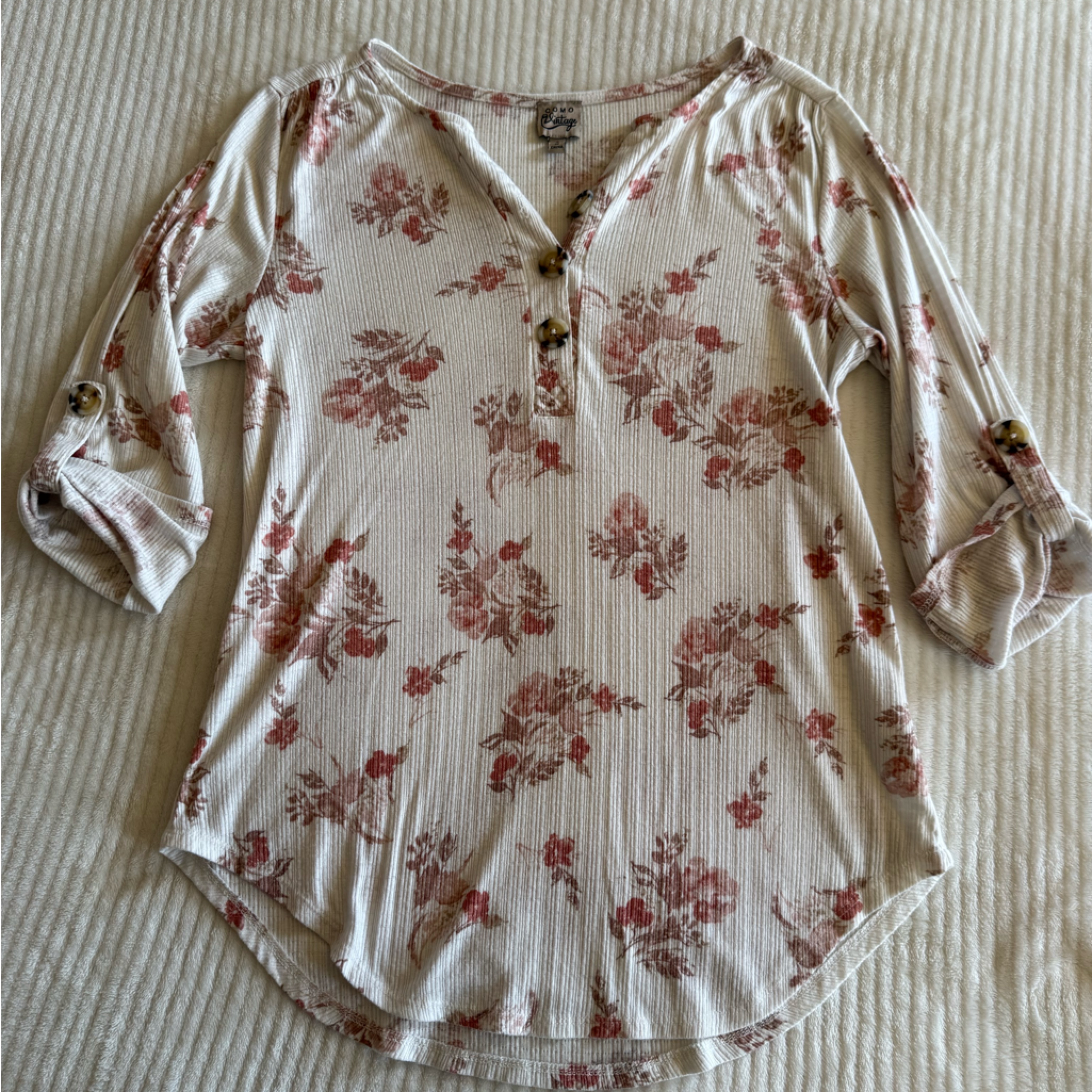Rose & Cream Linen Blouse